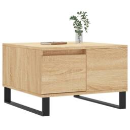 Berkfield Home Coffee Table Sonoma Oak 55x55x36.5 cm Engineered Wood in Brown - thumbnail 3