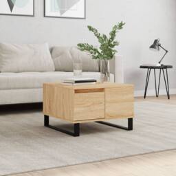 Berkfield Home Coffee Table Sonoma Oak 55x55x36.5 cm Engineered Wood in Brown - thumbnail 2