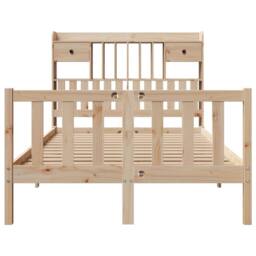 Berkfield Home Bookcase Bed without Mattress 135x190 cm Double Solid Wood Pine in Natural - thumbnail 4