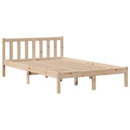 Berkfield Home Bookcase Bed without Mattress 135x190 cm Double Solid Wood Pine in Natural - thumbnail 5