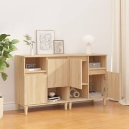 Berkfield Home Sideboards 2 pcs Sonoma Oak 60x35x70 cm Engineered Wood in Brown - Size: 60 x 35 x 70 cm - thumbnail 3