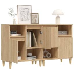 Berkfield Home Sideboards 2 pcs Sonoma Oak 60x35x70 cm Engineered Wood in Brown - Size: 60 x 35 x 70 cm - thumbnail 4