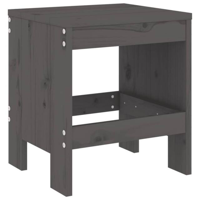 Berkfield Home Garden Stools 2 pcs Grey 40x36x45 cm Solid Wood Pine - Size: 40 x 36 x 45 cm - image 1