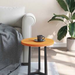 Berkfield Home Table Top Round Wax Brown √ò40x2.5 cm Solid Wood Pine - Size: 40x2.5 cm - thumbnail 2