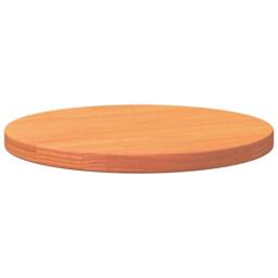 Berkfield Home Table Top Round Wax Brown √ò40x2.5 cm Solid Wood Pine - Size: 40x2.5 cm - thumbnail 4