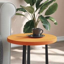 Berkfield Home Table Top Round Wax Brown √ò40x2.5 cm Solid Wood Pine - Size: 40x2.5 cm - thumbnail 1