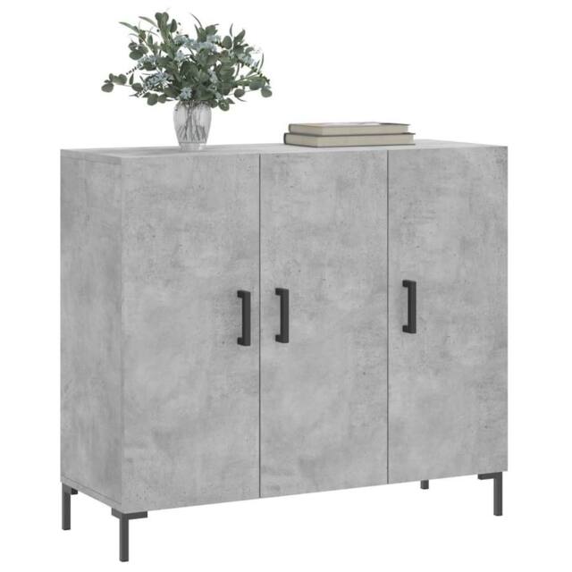 Berkfield Home Sideboard Concrete Grey 90x34x80 cm Engineered Wood - Size: 90 x 34 x 80 cm - image 1