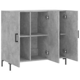 Berkfield Home Sideboard Concrete Grey 90x34x80 cm Engineered Wood - Size: 90 x 34 x 80 cm - thumbnail 5