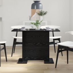 Berkfield Home Dining Table Black Oak 110x60x75 cm Engineered Wood - Size: 110 x 60 x 75 cm - thumbnail 4
