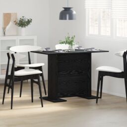 Berkfield Home Dining Table Black Oak 110x60x75 cm Engineered Wood - Size: 110 x 60 x 75 cm - thumbnail 1