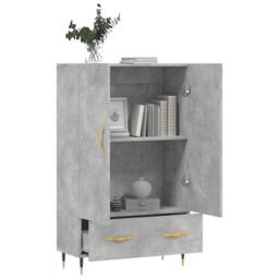 Berkfield Home Highboard Concrete Grey 69.5x31x115 cm Engineered Wood - thumbnail 4