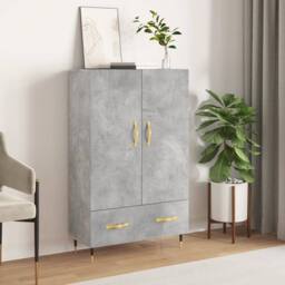 Berkfield Home Highboard Concrete Grey 69.5x31x115 cm Engineered Wood - thumbnail 2