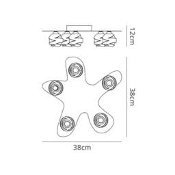 Netlighting Loop Ceiling 5 Light G9 Satin Nickel in Grey - thumbnail 2