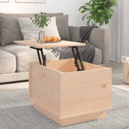 Berkfield Home Coffee Table 40x50x35 cm Solid Wood Pine in Natural - Size: 40 x 50 x 35 cm - thumbnail 3