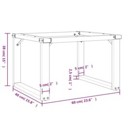 Berkfield Home Coffee Table Legs O-Frame 60x40x38 cm Steel in Black - Size: 60 x 40 x 38 cm - thumbnail 9