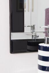 MirrorOutlet Aston Black Double Bevelled All Glass Mirror 68 x 58 CM - Size: 1 Pack - thumbnail 3