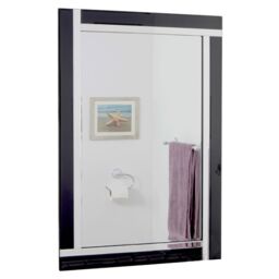 MirrorOutlet Aston Black Double Bevelled All Glass Mirror 68 x 58 CM - Size: 1 Pack - thumbnail 5