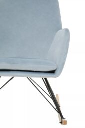 Orsina Velvet Rocking Chair, Versatile Velvet Accent Chair, High-Back & Comfy Armchair in Blue - thumbnail 5