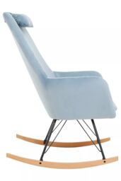 Orsina Velvet Rocking Chair, Versatile Velvet Accent Chair, High-Back & Comfy Armchair in Blue - thumbnail 3