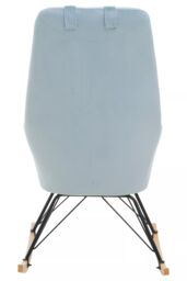 Orsina Velvet Rocking Chair, Versatile Velvet Accent Chair, High-Back & Comfy Armchair in Blue - thumbnail 4