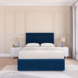 "Sloomy California Divan Bed Base Slate Naples 2 Drawers 12"" Footboard & 26"" Strutted Headboard in Navy - Size: Super King" - thumbnail 2