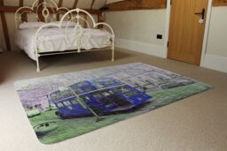 Benjamin Tate Design London Bus Behind Blue Rug in Natural - Size: Large - thumbnail 3