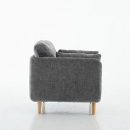 FURNITURE ONE Velvet Upholstered Armchair, Luxury Modern Single Chair in Grey - Size: 1 Seater - thumbnail 4