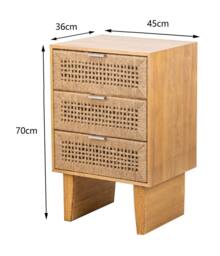Nordlys Scandinavian Wooden 3-Drawer Dresser Chest of Drawers in Brown - thumbnail 5