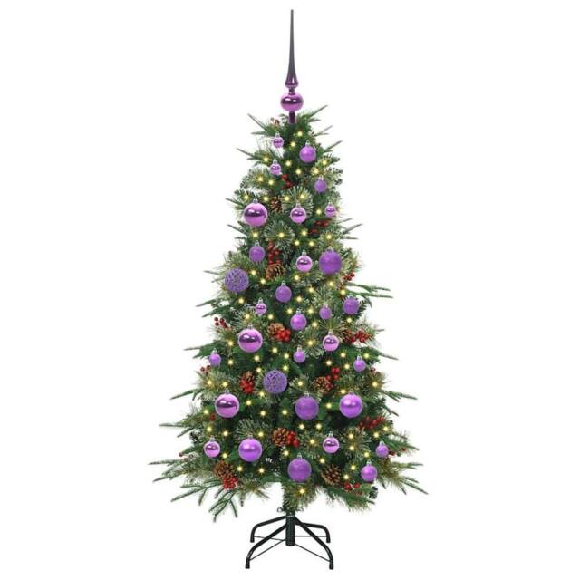 Berkfield Home Elegant Artificial Hinged Christmas Tree Green 120 cm PE & PVC - image 1