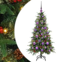 Berkfield Home Elegant Artificial Hinged Christmas Tree Green 120 cm PE & PVC - thumbnail 3