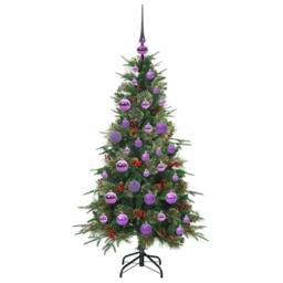 Berkfield Home Elegant Artificial Hinged Christmas Tree Green 120 cm PE & PVC - thumbnail 4