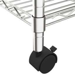 Berkfield Home 5-Tier Storage Shelf with Wheels 75x35x155 cm Chrome 250 kg in Silver - Size: 75 x 35 x 155 cm - thumbnail 6