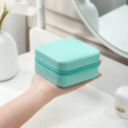 KORVIXA Blue Portable Jewellery Box Organizer in Aqua - thumbnail 3