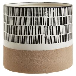 Orsina Large Striped Planter, Ceramic planter For Indoor Plants, Home Décor with Indoor flower pot for Living Room