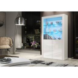 Creative Furniture Spectrum Display Cabinet 170cm - White with Gloss Doors & LED Lights - thumbnail 6