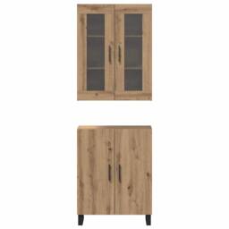 Berkfield Home Highboard Artisan oak Two-piece set Engineered wood in Brown - thumbnail 6