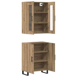 Berkfield Home Highboard Artisan oak Two-piece set Engineered wood in Brown - thumbnail 5