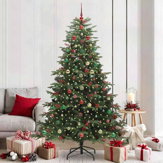 Berkfield Home Artificial Christmas Tree with 300 LEDs with Stand Green 210 cm - image 1