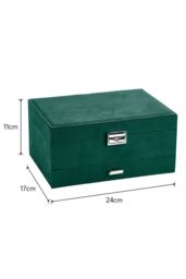 Living and Home 3-Tier Dark Green Jewelry Box with Lock - thumbnail 6