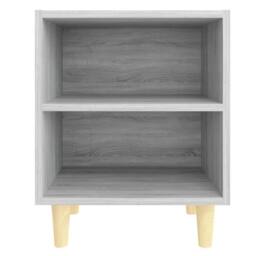 Berkfield Home Bed Cabinet with Solid Wood Legs Grey Sonoma 40x30x50 cm - Size: 40 x 30 x 50 cm - thumbnail 3