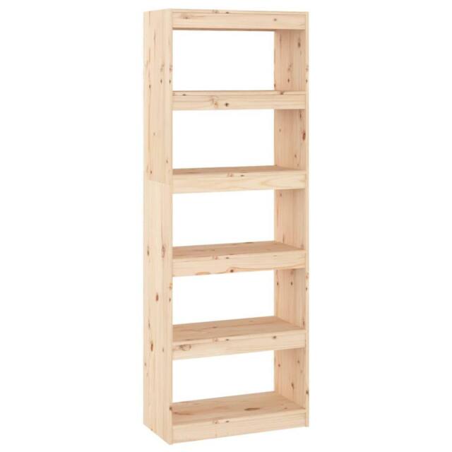 Berkfield Home Book Cabinet/Room Divider 60x30x167.5 cm Solid Wood Pine in Light Brown - image 1