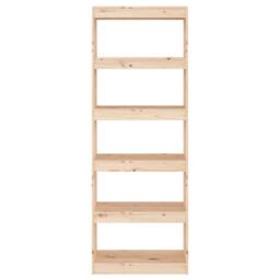 Berkfield Home Book Cabinet/Room Divider 60x30x167.5 cm Solid Wood Pine in Light Brown - thumbnail 3