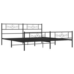 Berkfield Home Metal Bed Frame with Headboard & Footboard Black 200x200 cm - thumbnail 5