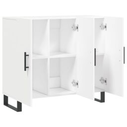 Berkfield Home Sideboard White 90x34x80 cm Engineered Wood - Size: 90 x 34 x 80 cm - thumbnail 5