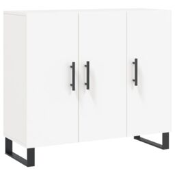 Berkfield Home Sideboard White 90x34x80 cm Engineered Wood - Size: 90 x 34 x 80 cm - thumbnail 2