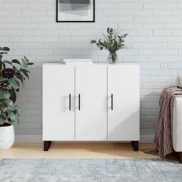Berkfield Home Sideboard White 90x34x80 cm Engineered Wood - Size: 90 x 34 x 80 cm - thumbnail 1