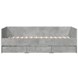 Berkfield Home Daybed with Drawers without Mattress Concrete Grey 90x200 cm - thumbnail 4