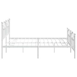 Berkfield Home Metal Bed Frame with Headboard & Footboard White 193x203 cm - thumbnail 6