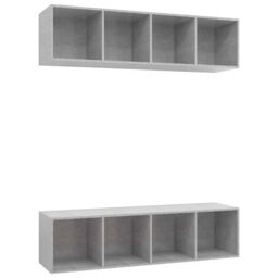 Berkfield Home Wall-mounted TV Cabinets 2 pcs Concrete Grey Engineered Wood - thumbnail 2