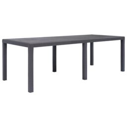 Berkfield Home Garden Table Brown 220x90x72 cm Plastic Rattan Look - Size: 220 x 90 x 72 cm